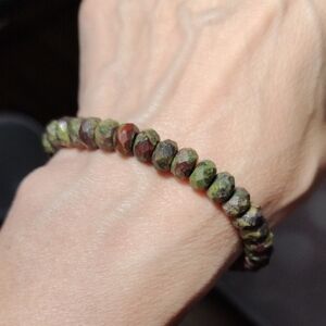 Men's Dragon Blood Jasper Healing Yoga Crystal Beaded Bracelet